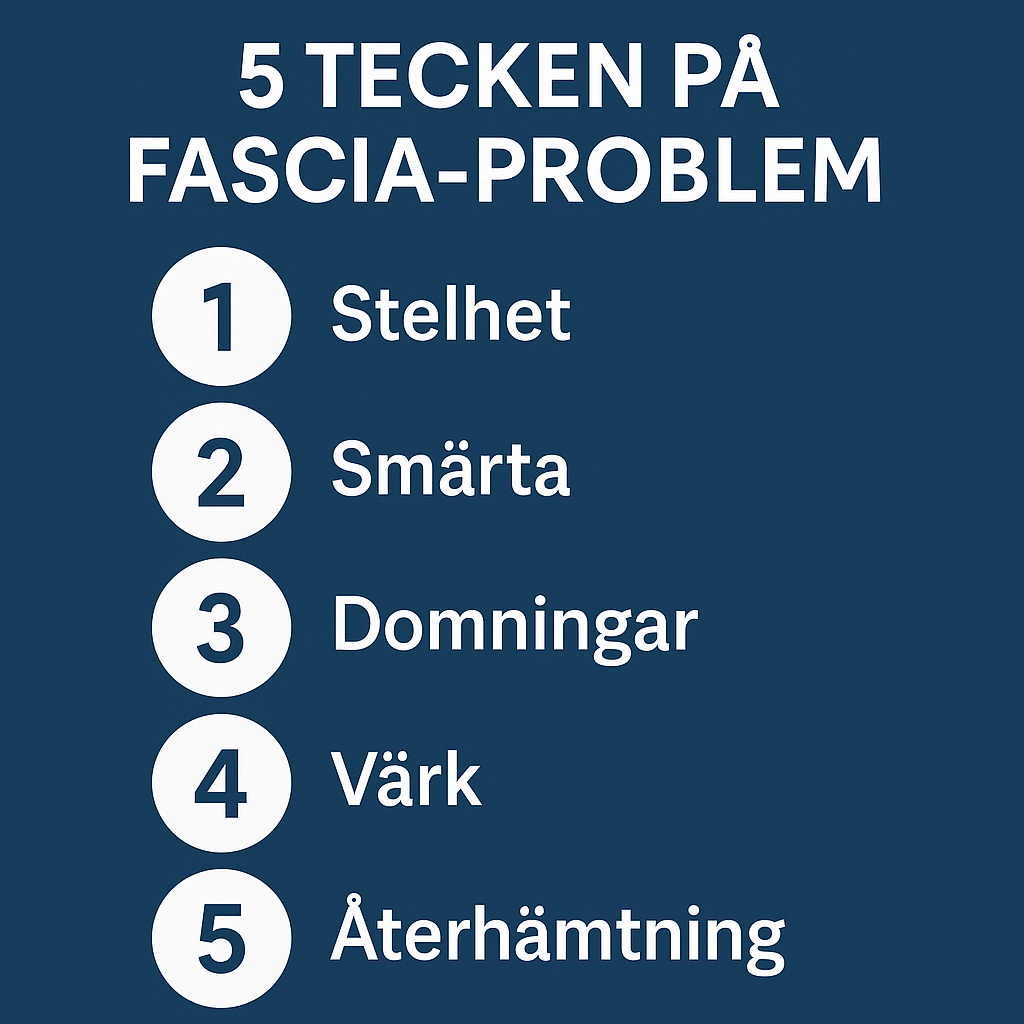Fem tecken på fascia-problem i kroppen.